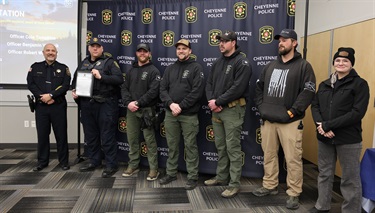 Unit Citation - Officer Corrin Campbell, Officer Mark Ehlman, Officer Reece Federer, Detective Caressa Marino, Officer Cole Tompkins, Officer Benjamin Vapenik, Officer Robert Wingeleth